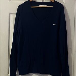 Vineyard Vines Men's Dark Blue V-Neck Sweater
